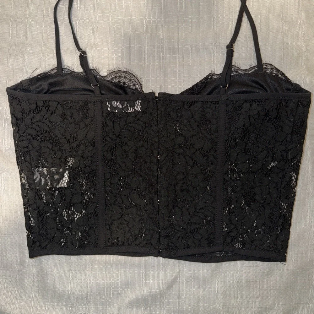 Altar'd State Lace Bustier Corset Top Black Lingerie Size S Goth 90s Y2K Vampy
